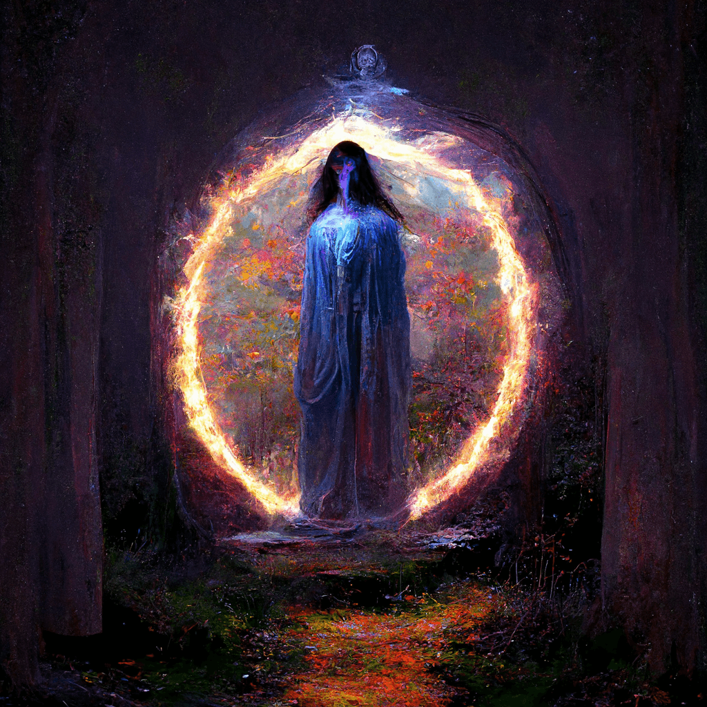 "pagan spirit portal" made with MidJourney