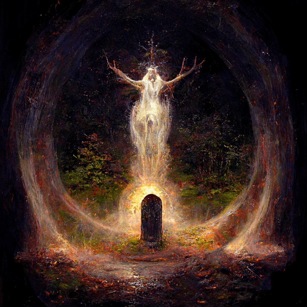 "pagan spirit portal" made with MidJourney