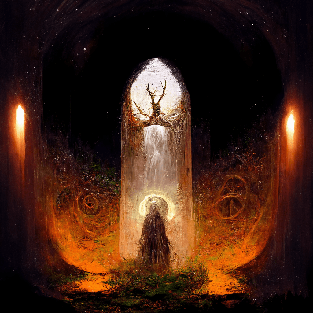 "pagan spirit portal" made with MidJourney