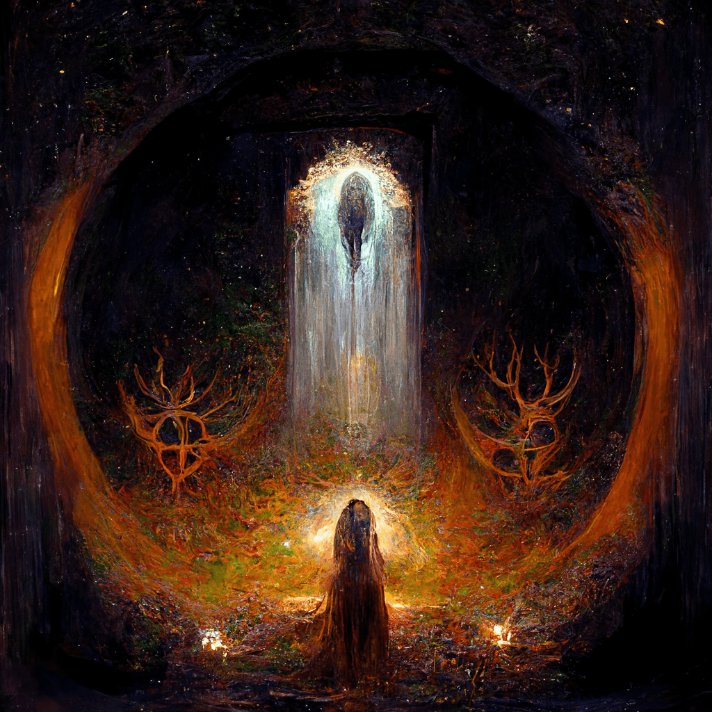 "pagan spirit portal" made with MidJourney