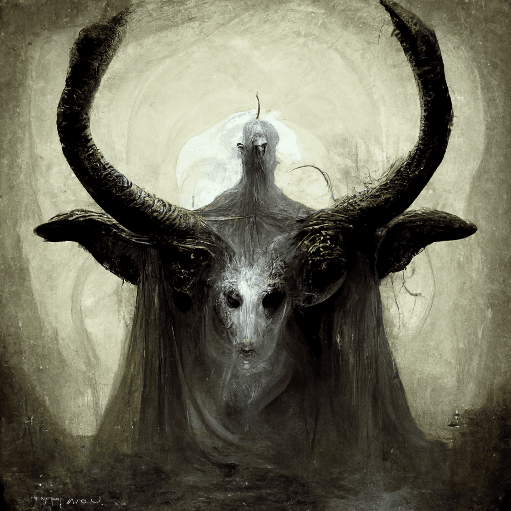 "a horned spectre" made with MidJourney