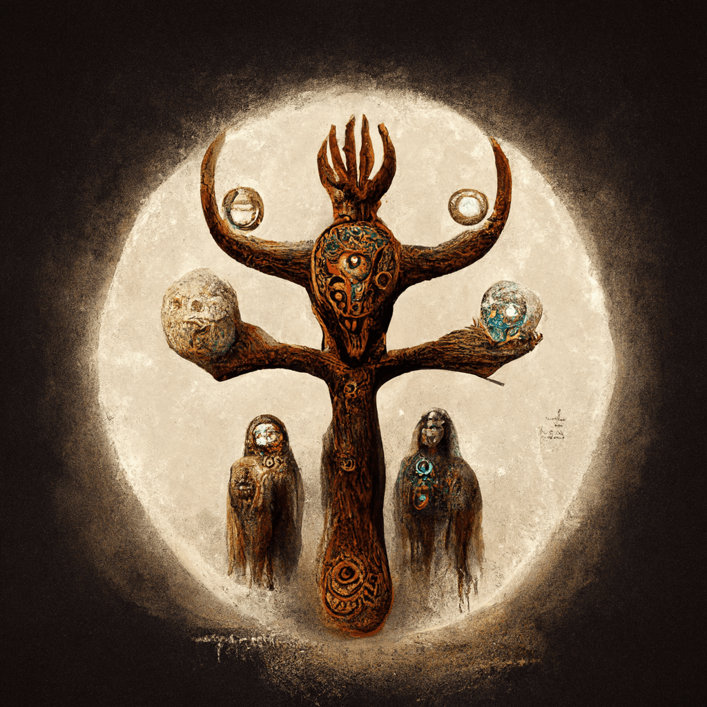 "pagan trinket of earth spirits" made with MidJourney