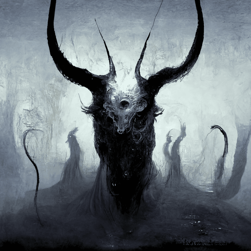 "a horned spectre" made with MidJourney