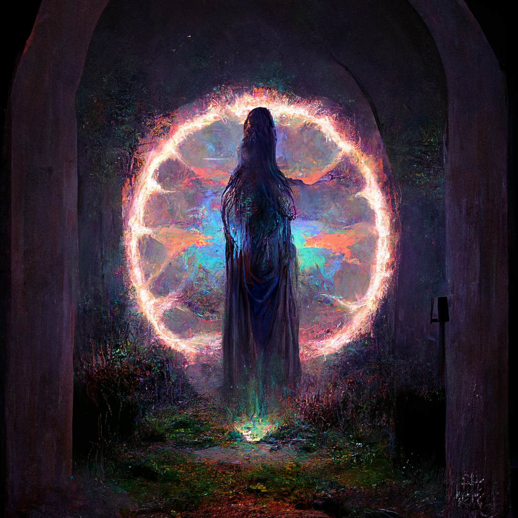 "pagan spirit portal" made with MidJourney